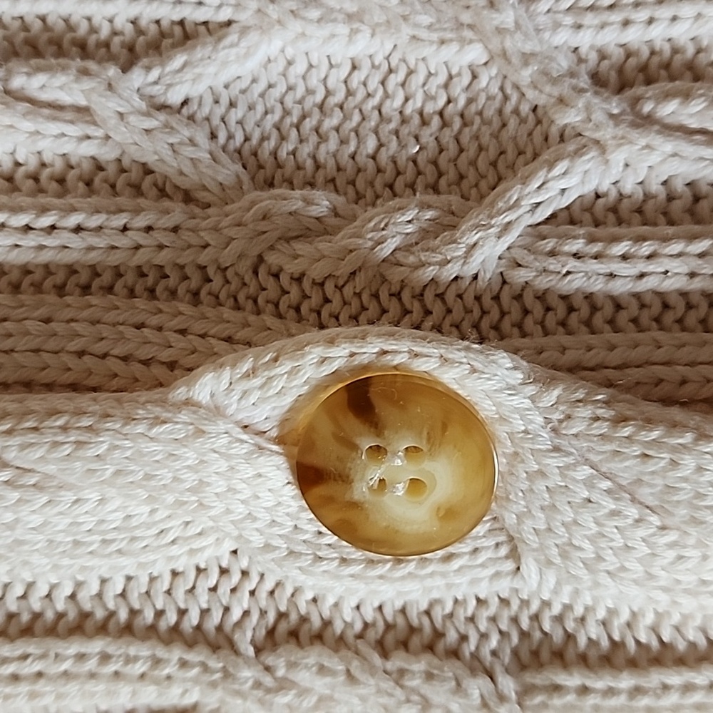 Talbots Elegant Cream Cable Knit Sweater - Picture 7 of 10